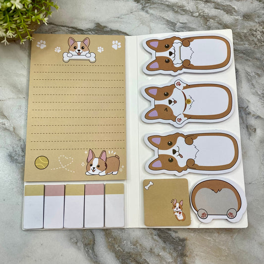 Sticky Note Booklet Set - Corgi