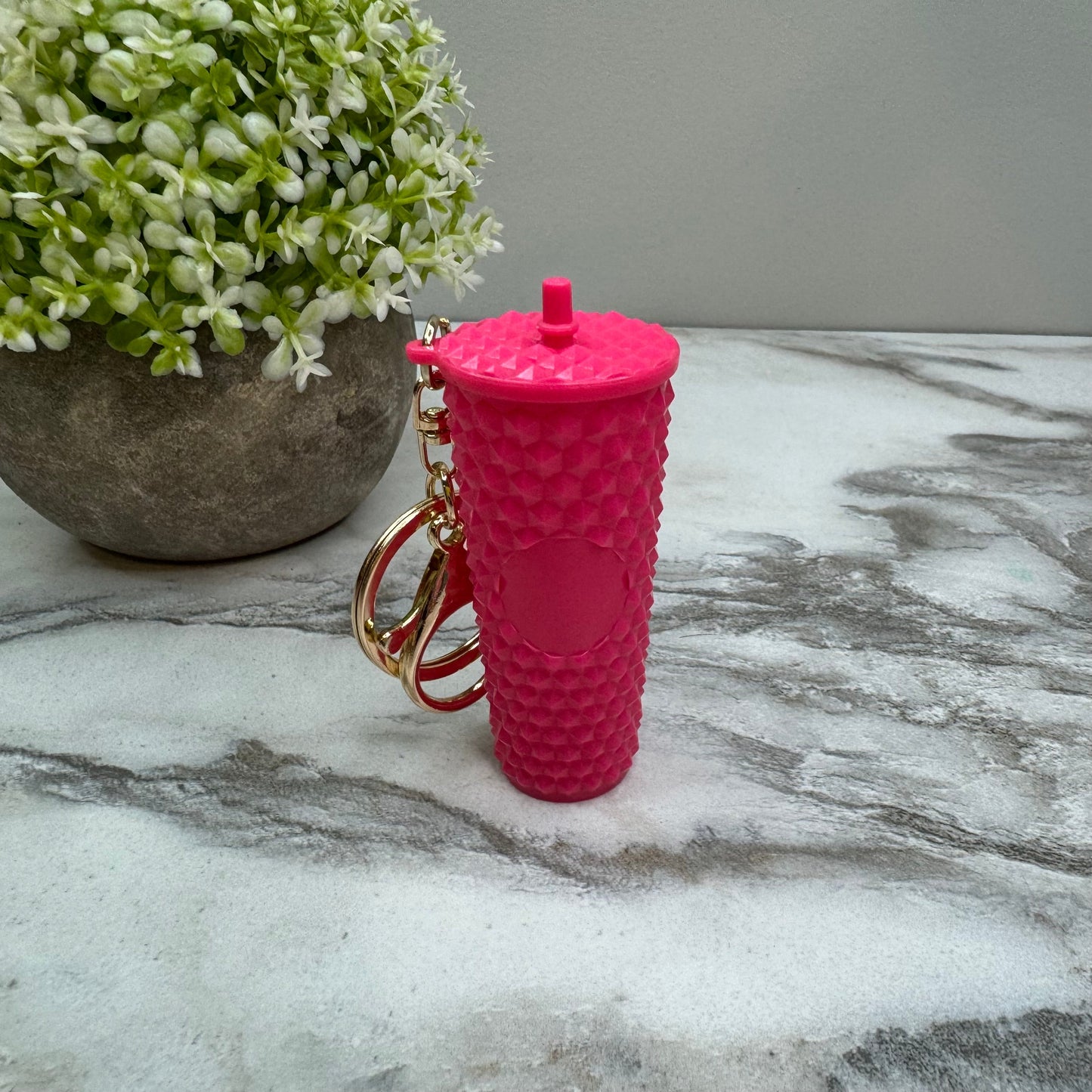 Keychain - Studded Tumbler - Pink Matte