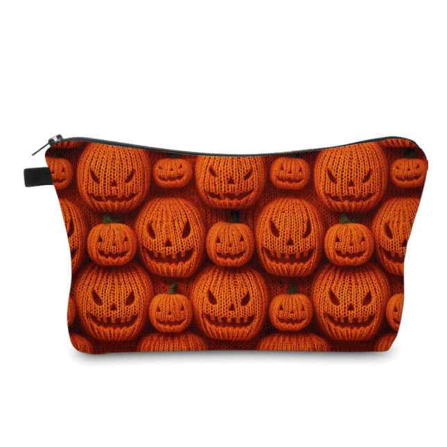 Pouch - Halloween - Knit Jack-O-Lantern