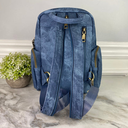 Sydney Denim 2-in-1 Sling + Backpack - Blue