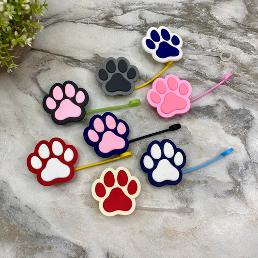 Silicone Straw Toppers Tumbler - Paw #1