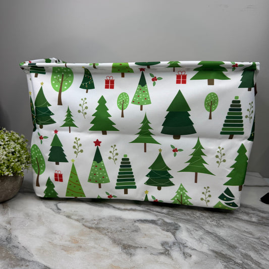 Pop Up Canvas Basket - Green Christmas Trees