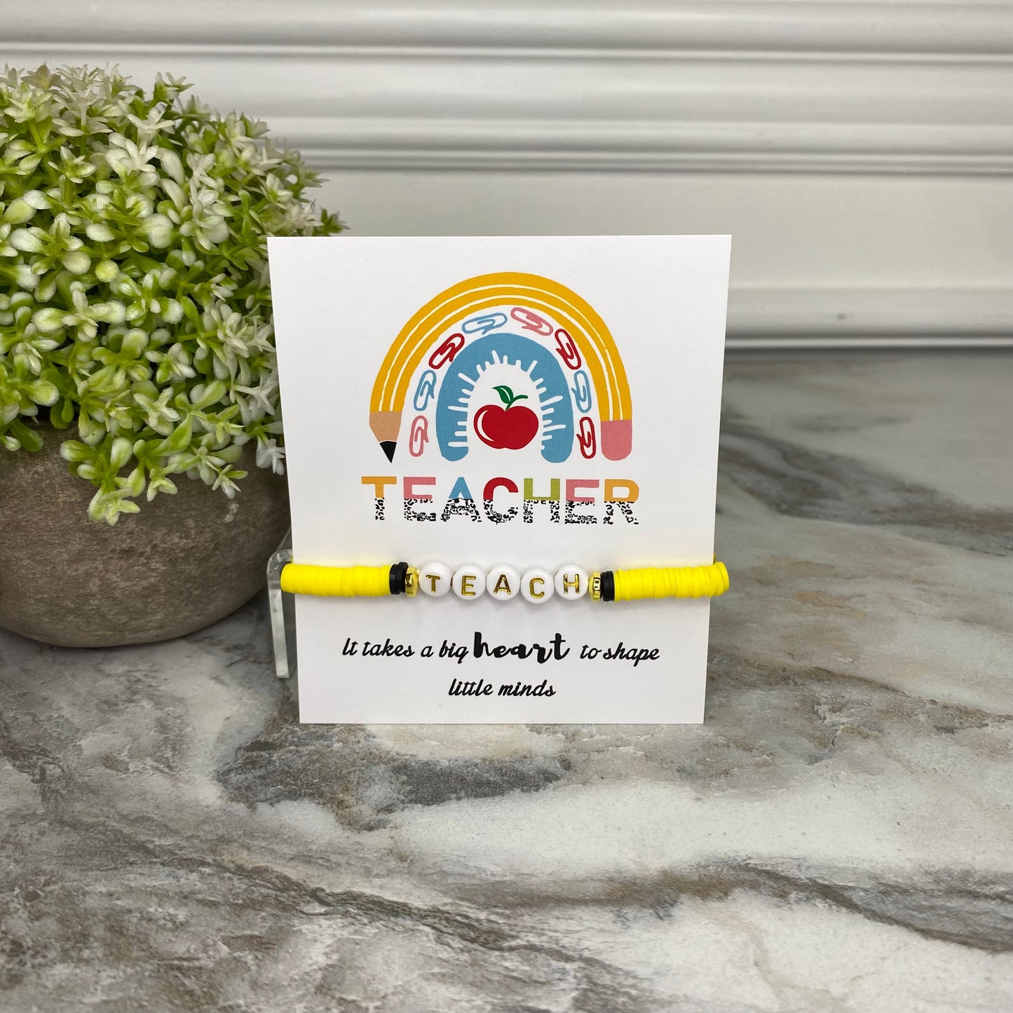 Beaded Bracelet - Teacher - Teach Yellow