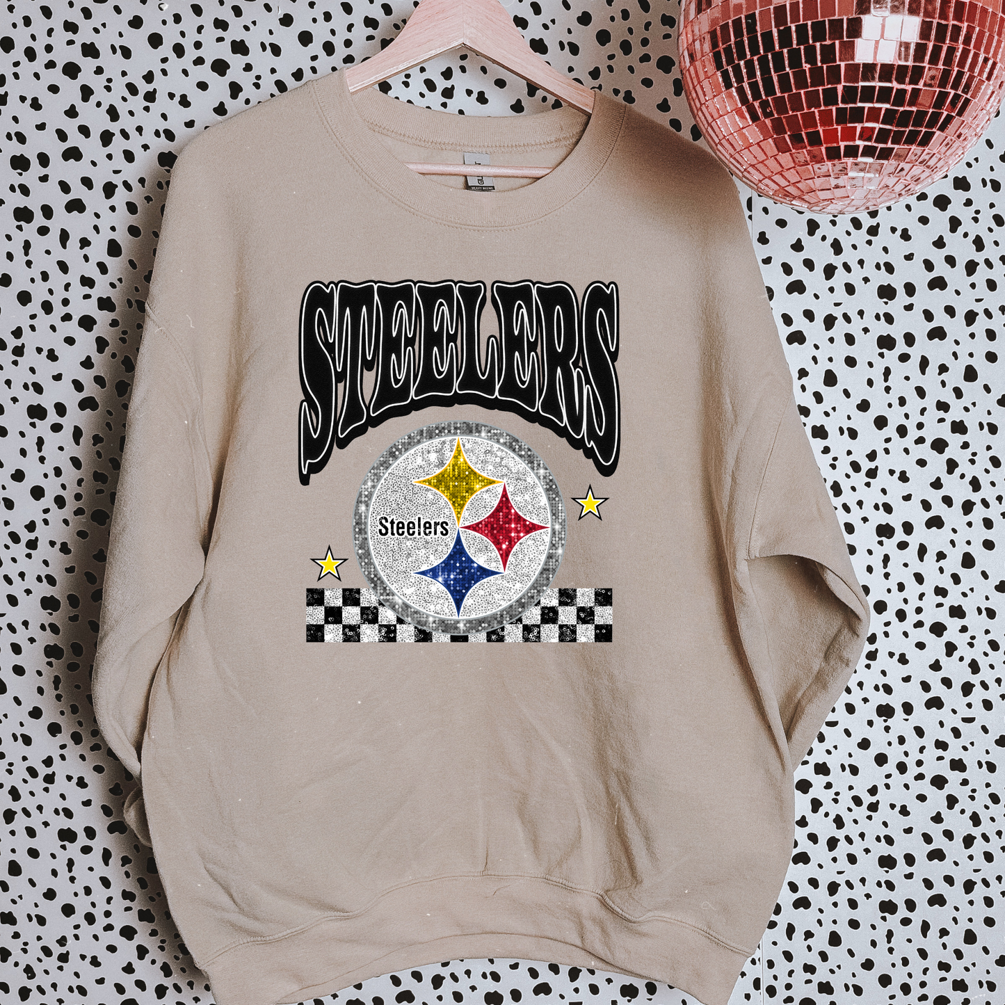 Faux Glitter Steelers Sweatshirt