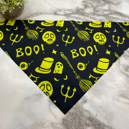 Dog Bandana - Halloween - Black & Yellow