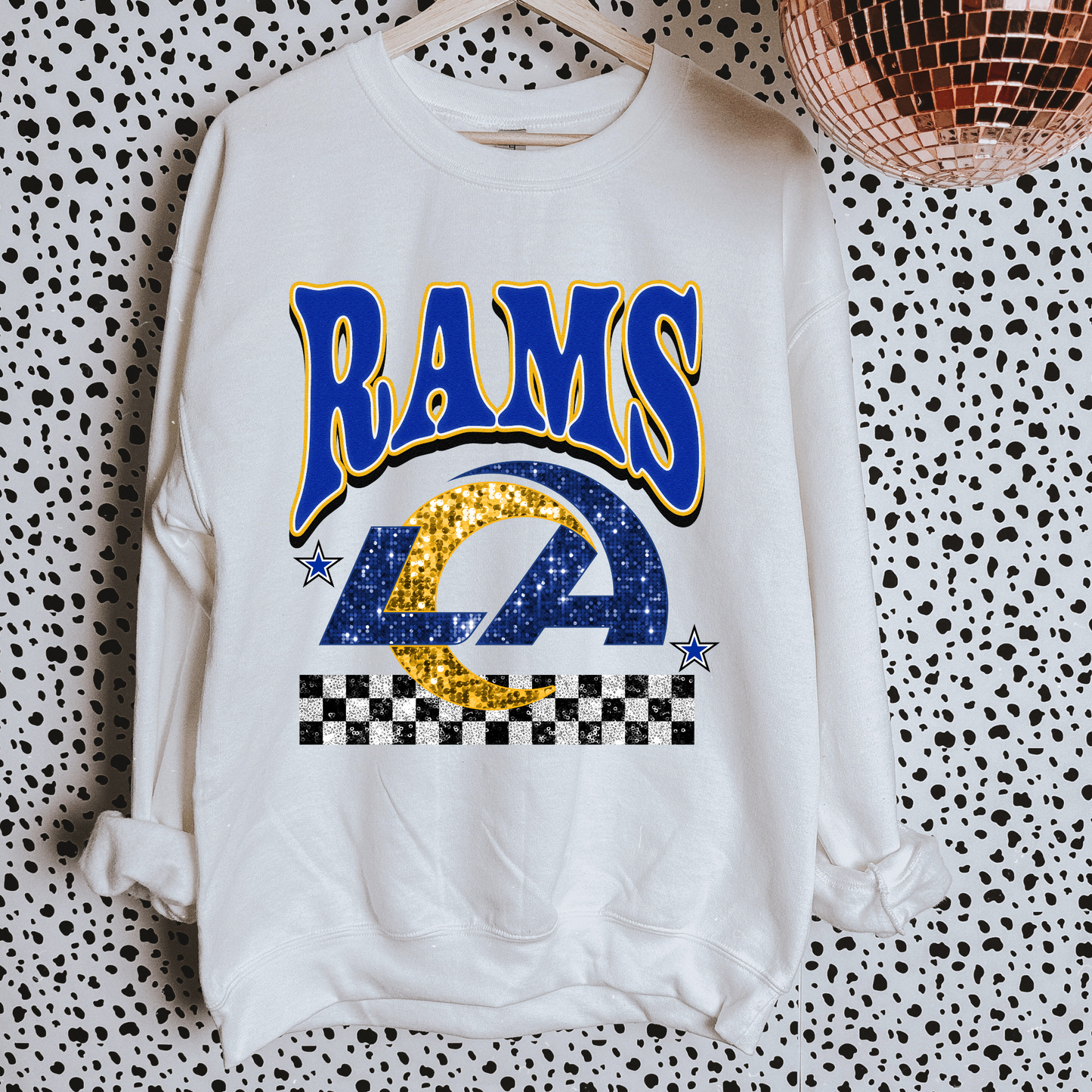 Faux Glitter Rams Sweatshirt