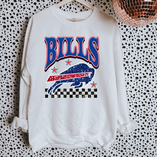 Faux Glitter Bills Sweatshirt