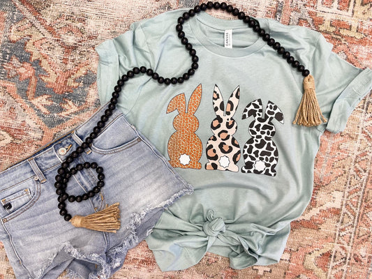 Easter Bunny Leopard Trio Graphic Tee