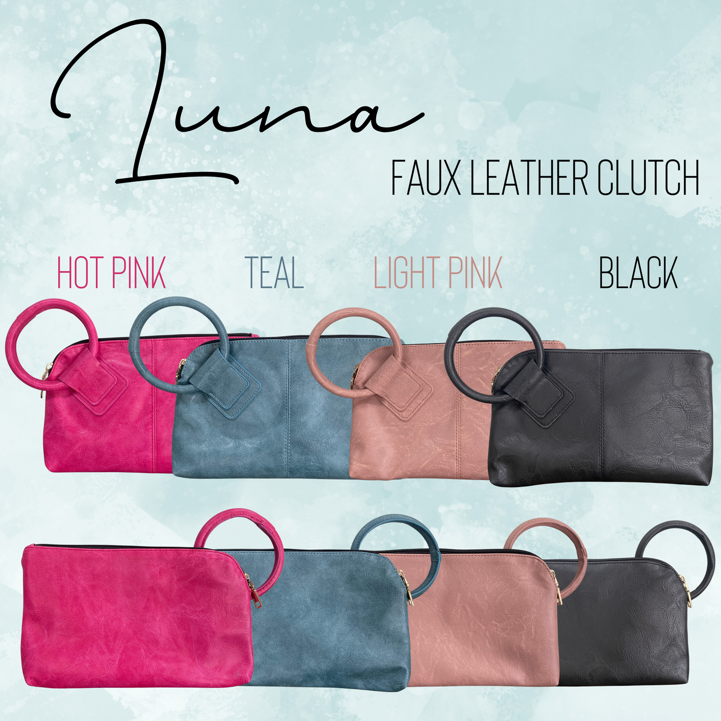 Luna Clutch - Faux Leather with Wrist Loop