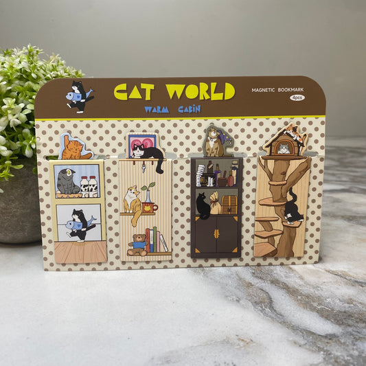 Bookmark - Magnetic, Cat World Cabin