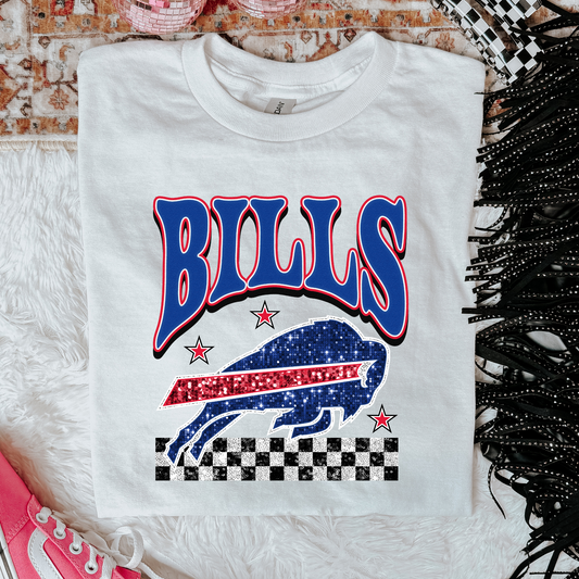 Faux Glitter Bills Graphic Tee