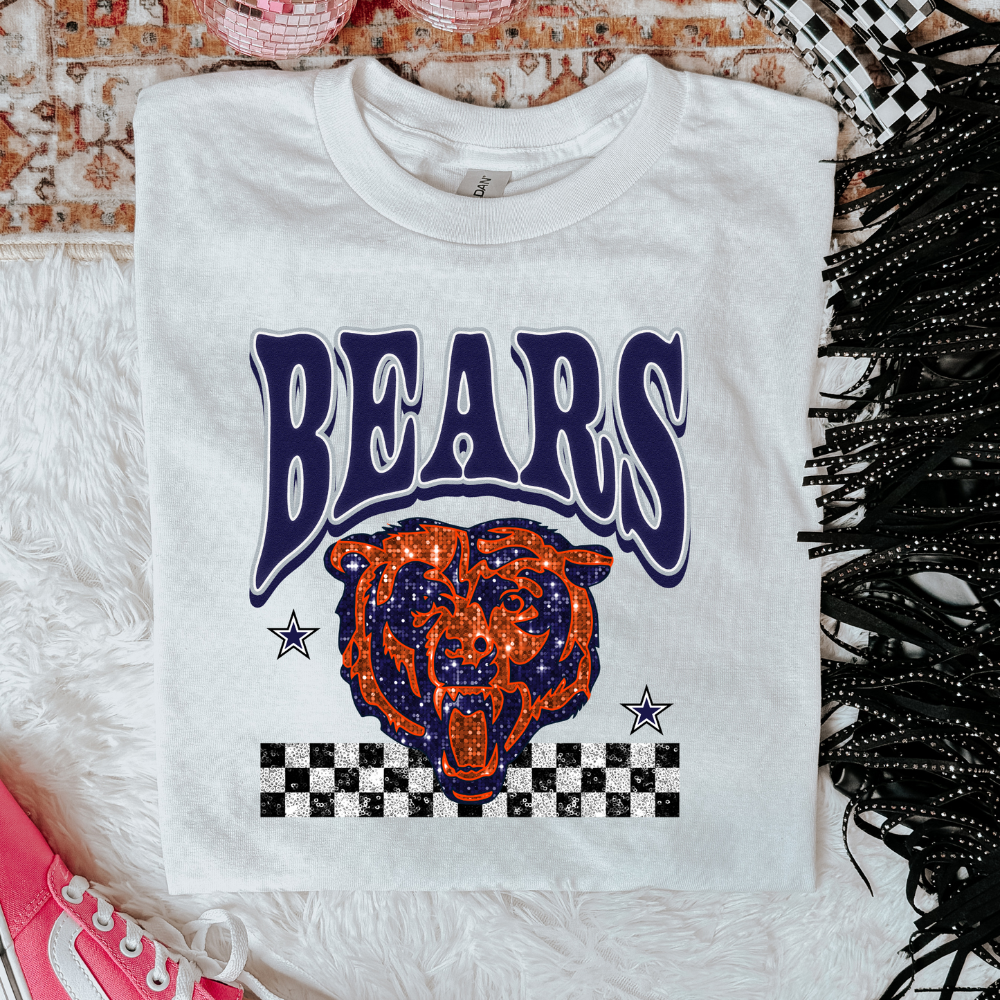 Faux Glitter Bears Graphic Tee