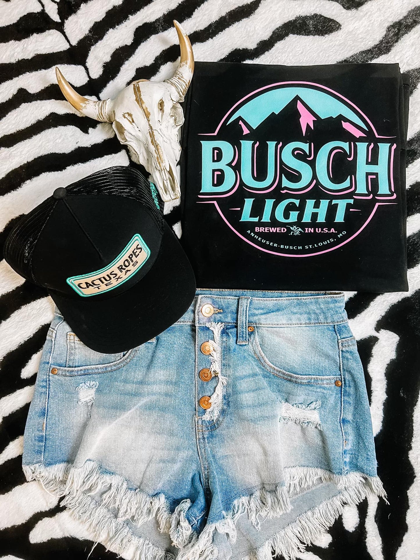 Neon Busch Light Western Graphic Tee