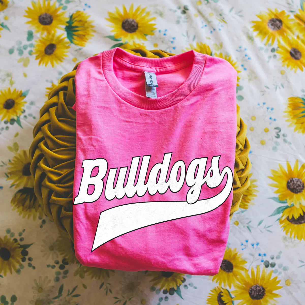 Bulldogs School Spirit Old School Varsity Graphic Tee