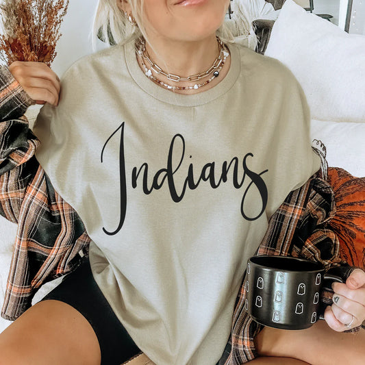 Indians Minimalist School Spirit Graphic Tee