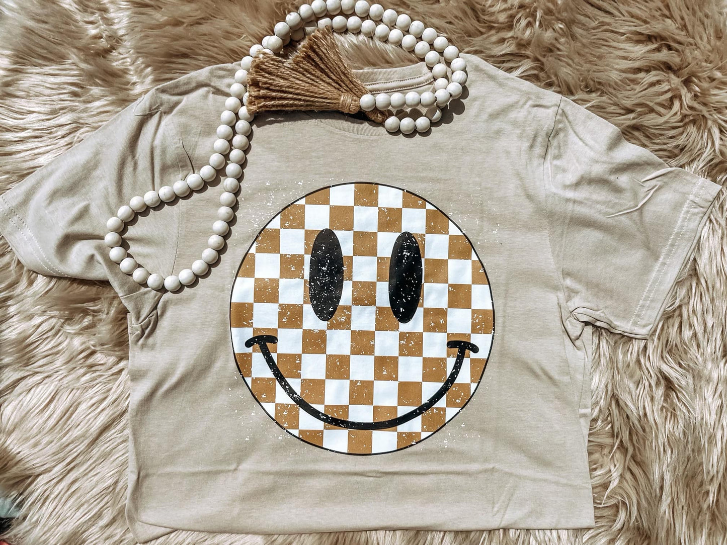 Checkered Happiness Graphic Tee