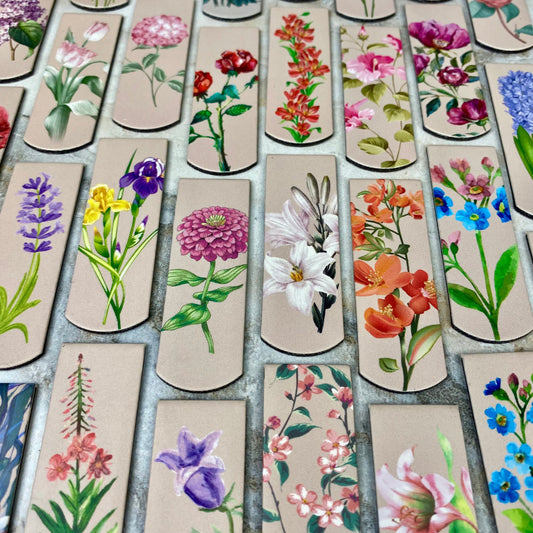 Bookmark - Floral On Beige Magnetic Mix
