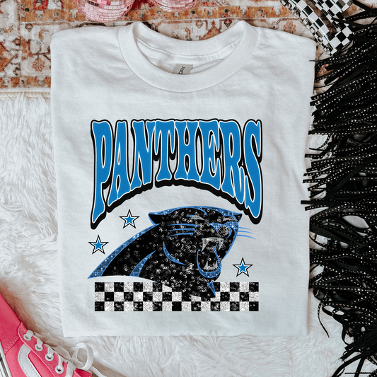 Faux Glitter Panthers Graphic Tee