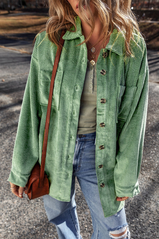 Mint Patch Pocket Corduroy Shacket