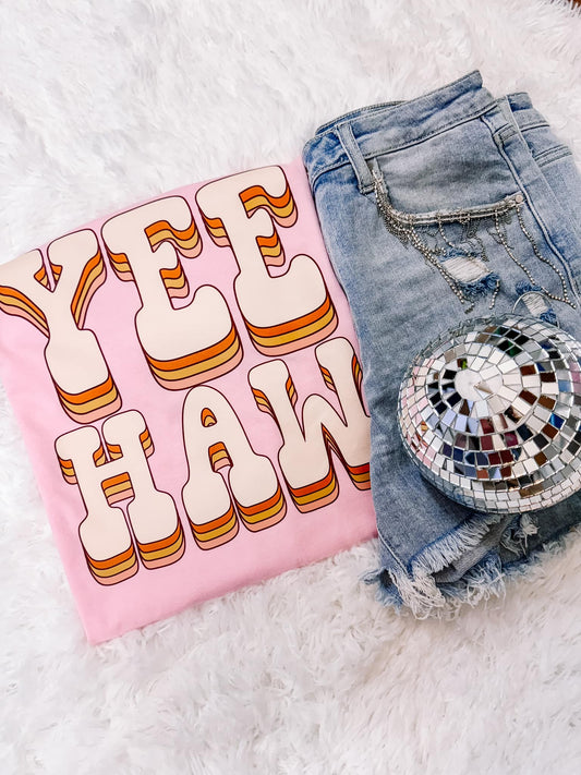 Yeehaw Pink Western Graphic Tee