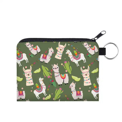 Mini Pouch - Green Llama