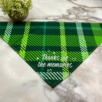 Dog Bandana - Plaid - Thanks Fur The Memories