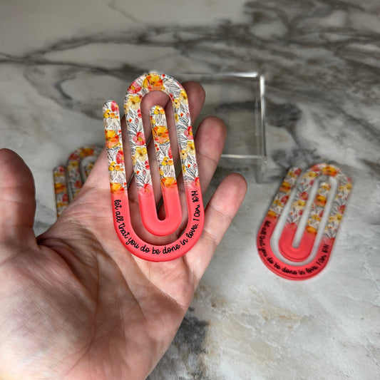 Jumbo Paperclip - Light Pink Religious Floral