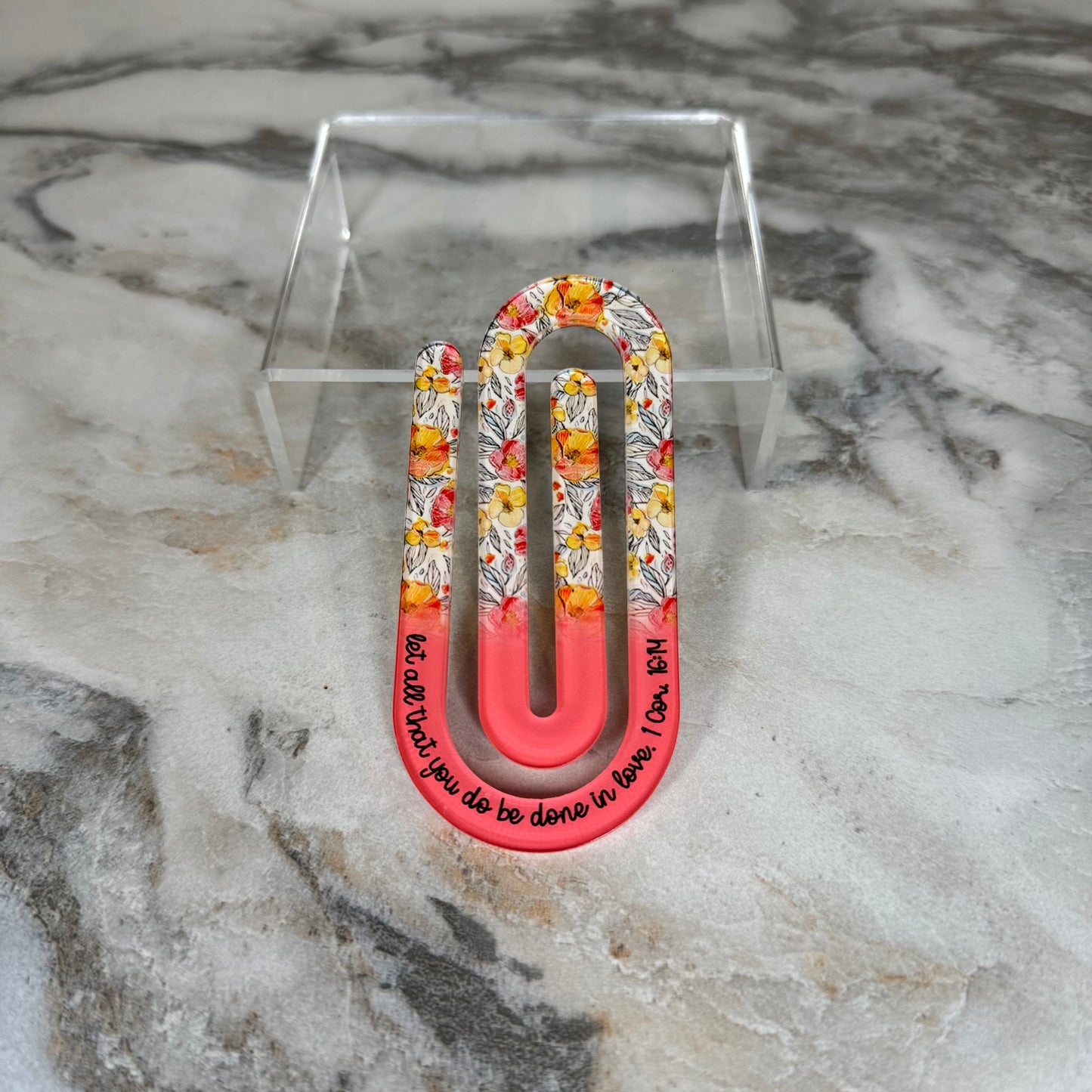 Jumbo Paperclip - Light Pink Religious Floral