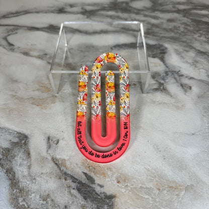 Jumbo Paperclip - Light Pink Religious Floral