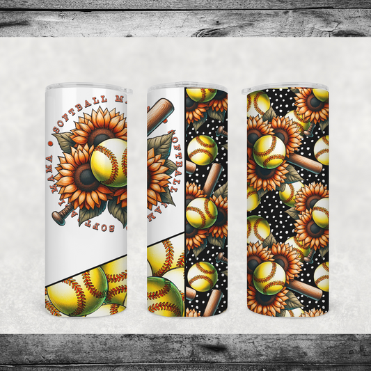 Softball Mama Sunflower Tumbler