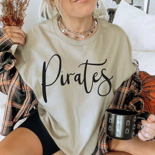 Pirates Minimalist School Spirit Graphic Tee