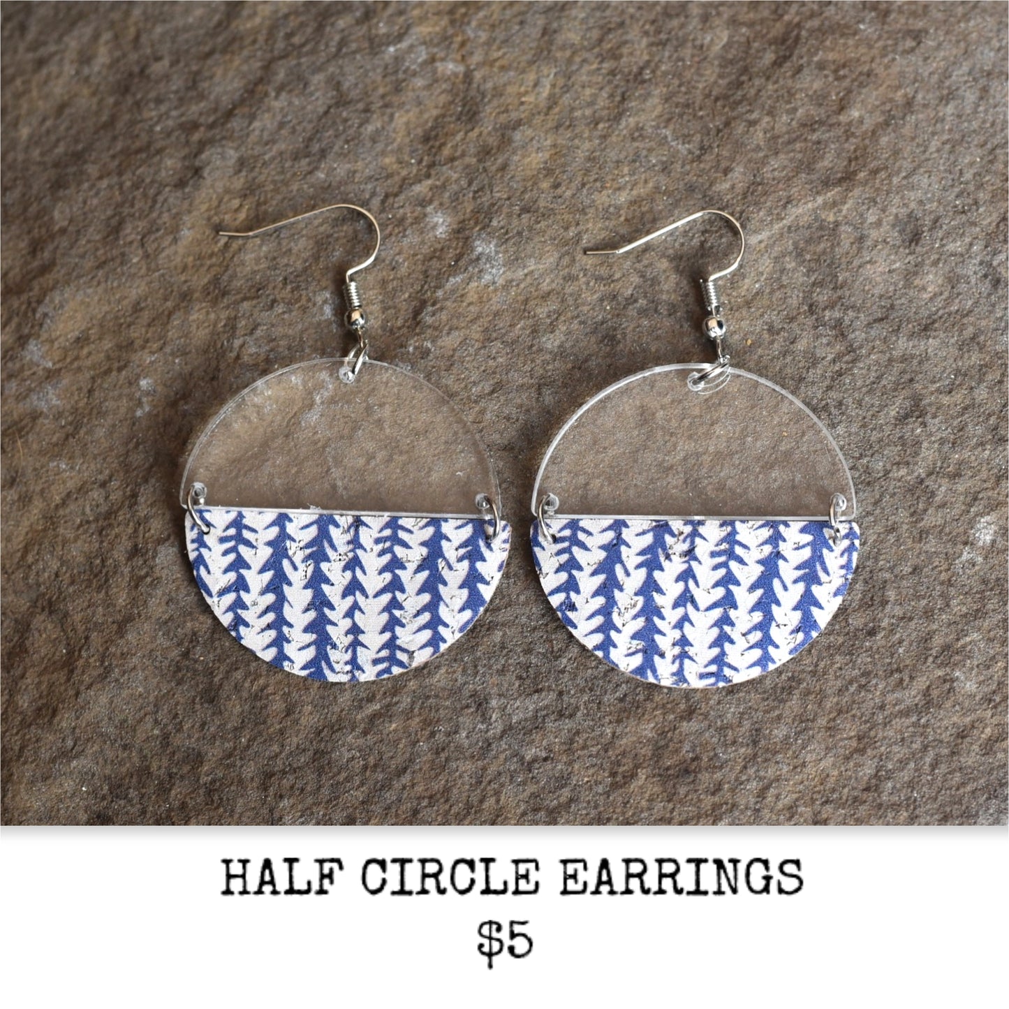 BLUE AND WHITE DROP EARRINGS