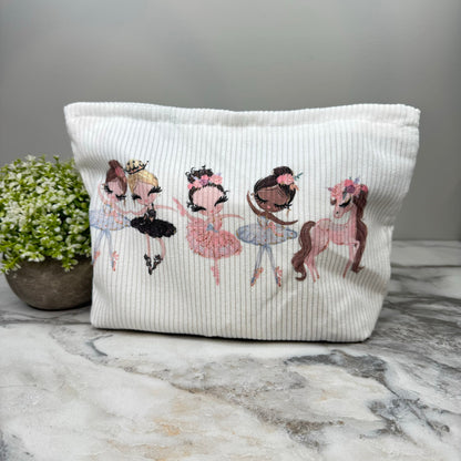 Corduroy Zip Pouch - Ballerina