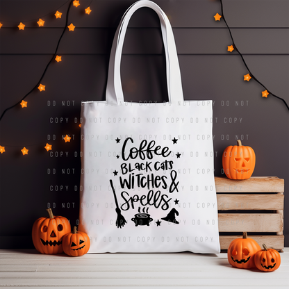 Tote Bag - Halloween - Coffee Black Cat