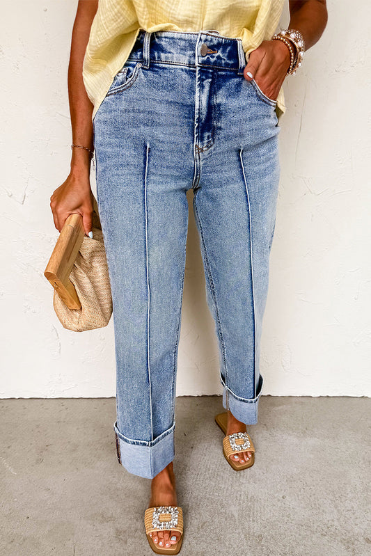 Center Seam Cuffed Jeans FB
