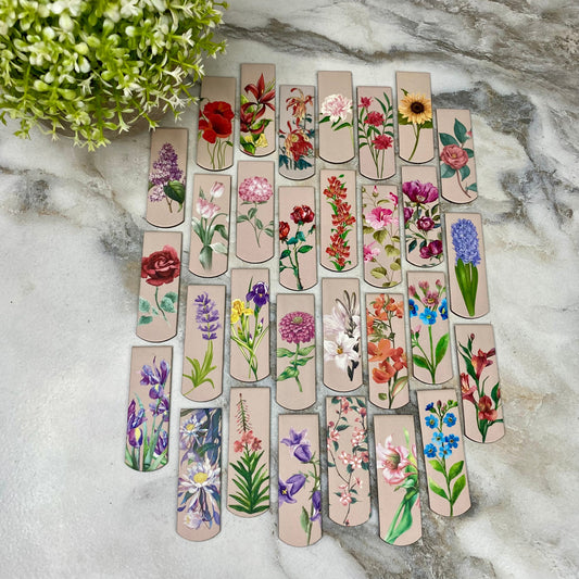 Bookmark - Floral On Beige Magnetic Mix