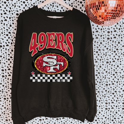 Faux Glitter Cardinals Sweatshirt