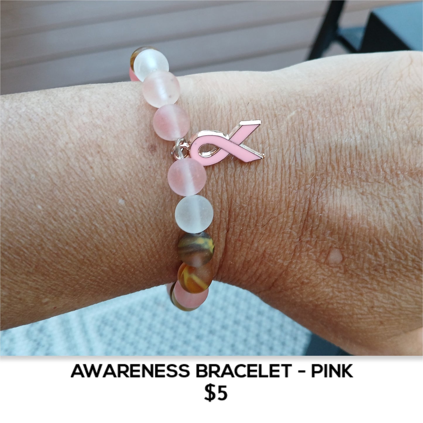 AWARENESS BRACELET - PINK- BREAST CANCER