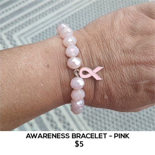 AWARENESS BRACELET - PINK- BREAST CANCER