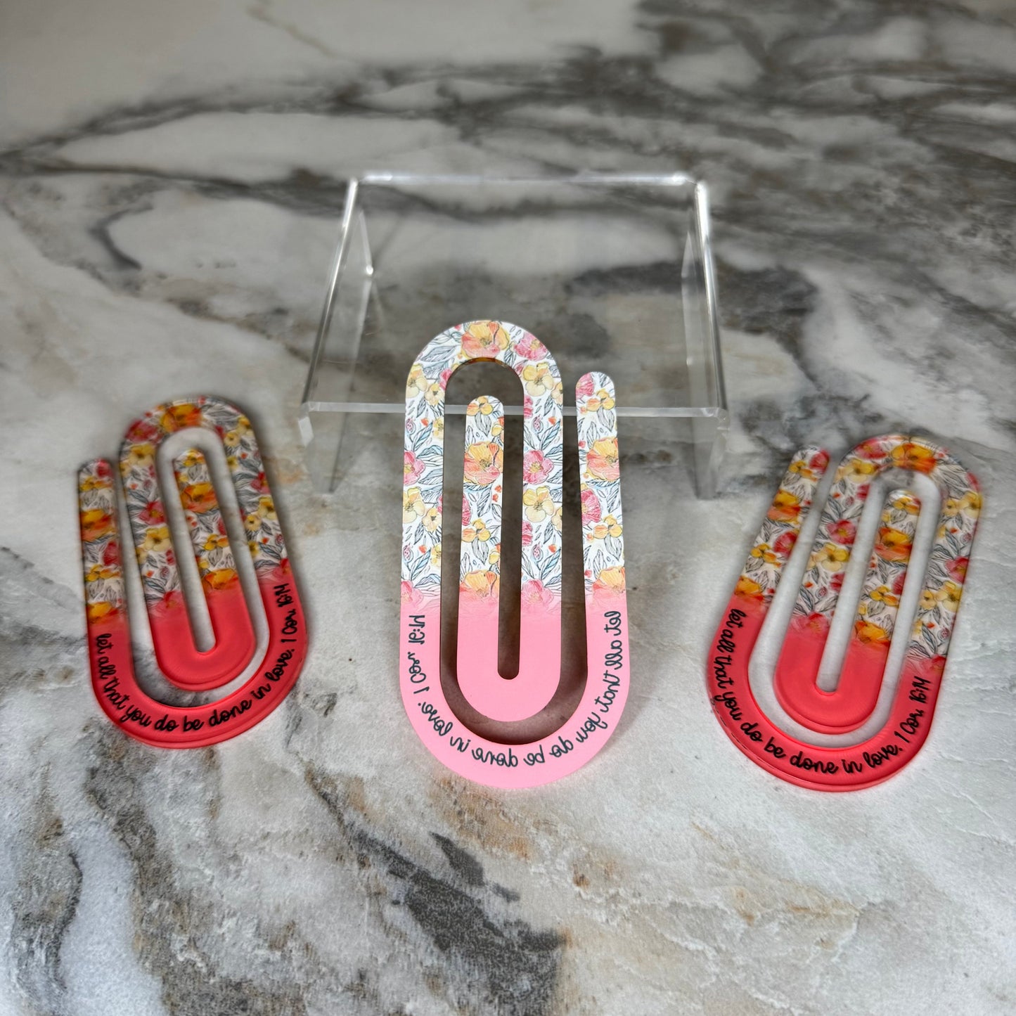 Jumbo Paperclip - Light Pink Religious Floral