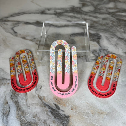 Jumbo Paperclip - Light Pink Religious Floral