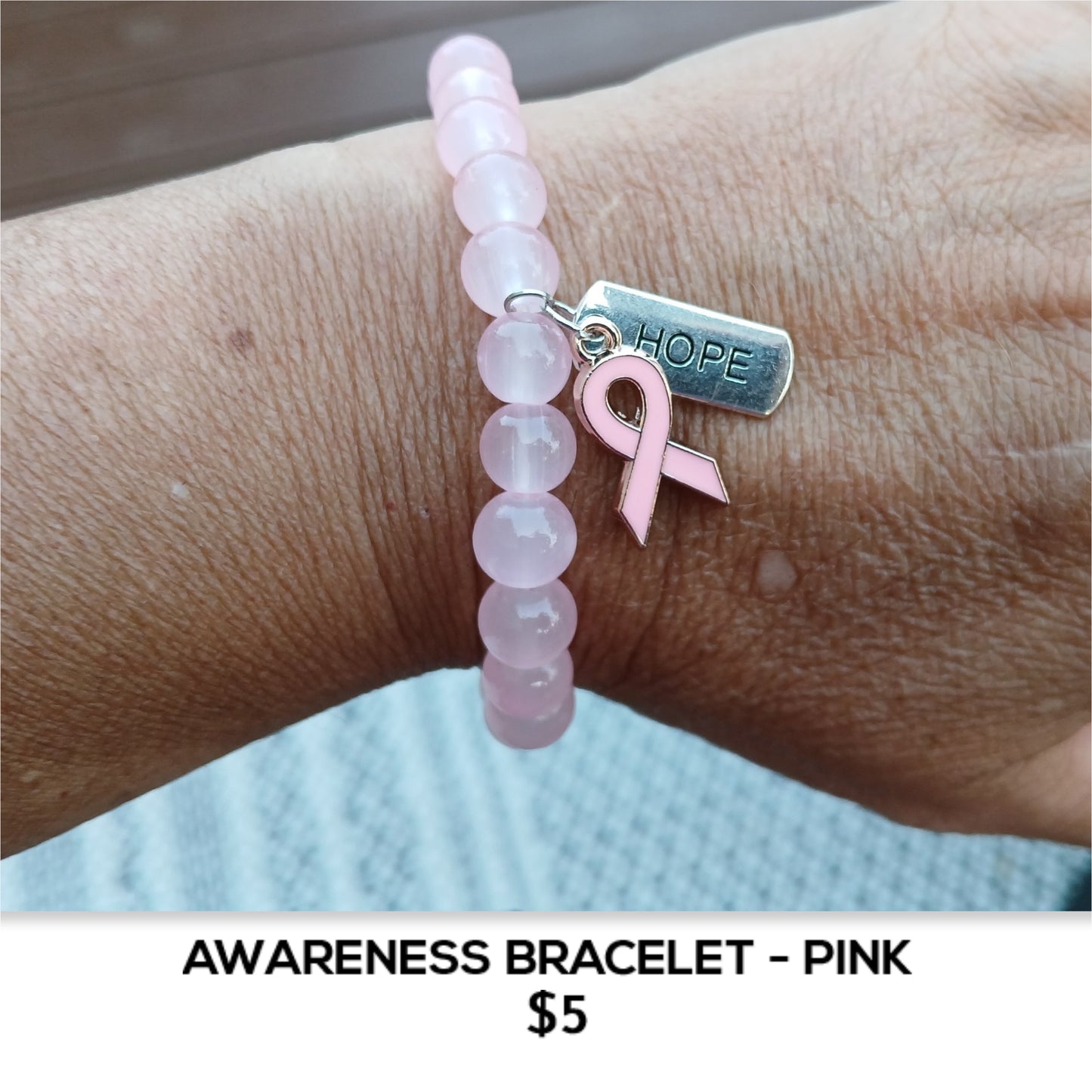 AWARENESS BRACELET - PINK- BREAST CANCER