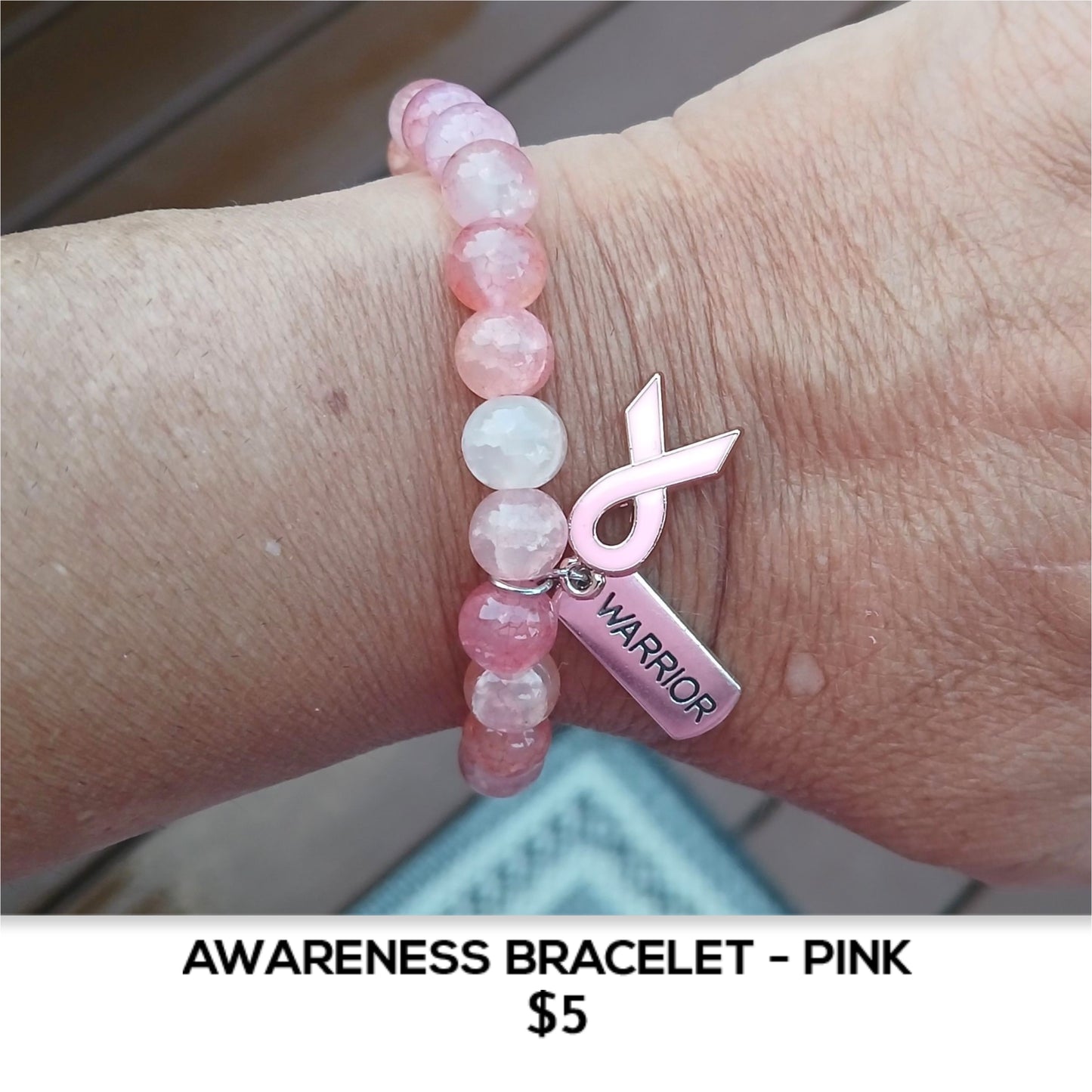 AWARENESS BRACELET - PINK- BREAST CANCER