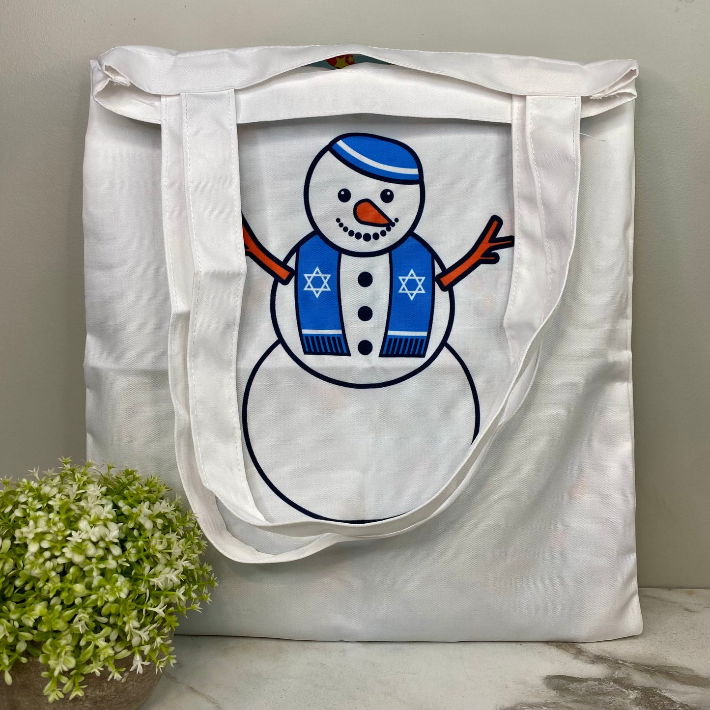 Tote Bag - Christmas/Hanukkah - #25 - Hanukkah Snowman