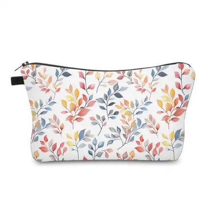 Pouch - Rainbow Leaves on White