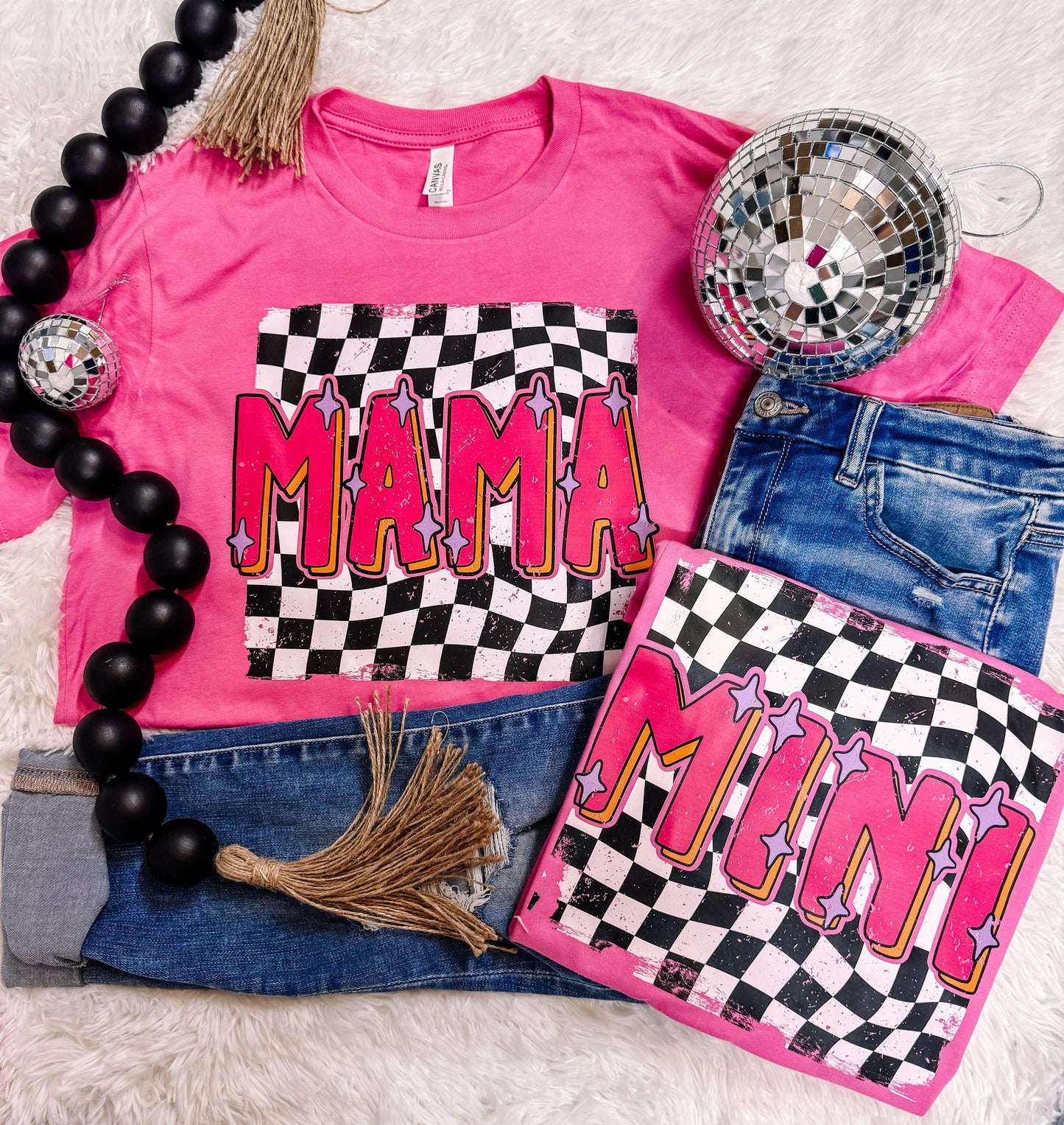 Mommy and Me Retro Sparkle Graphic Tee