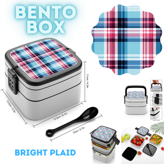 BRIGHT PLAID-BENTO LUNCH BOX-PREORDER CLOSING 11/20 ETA JAN