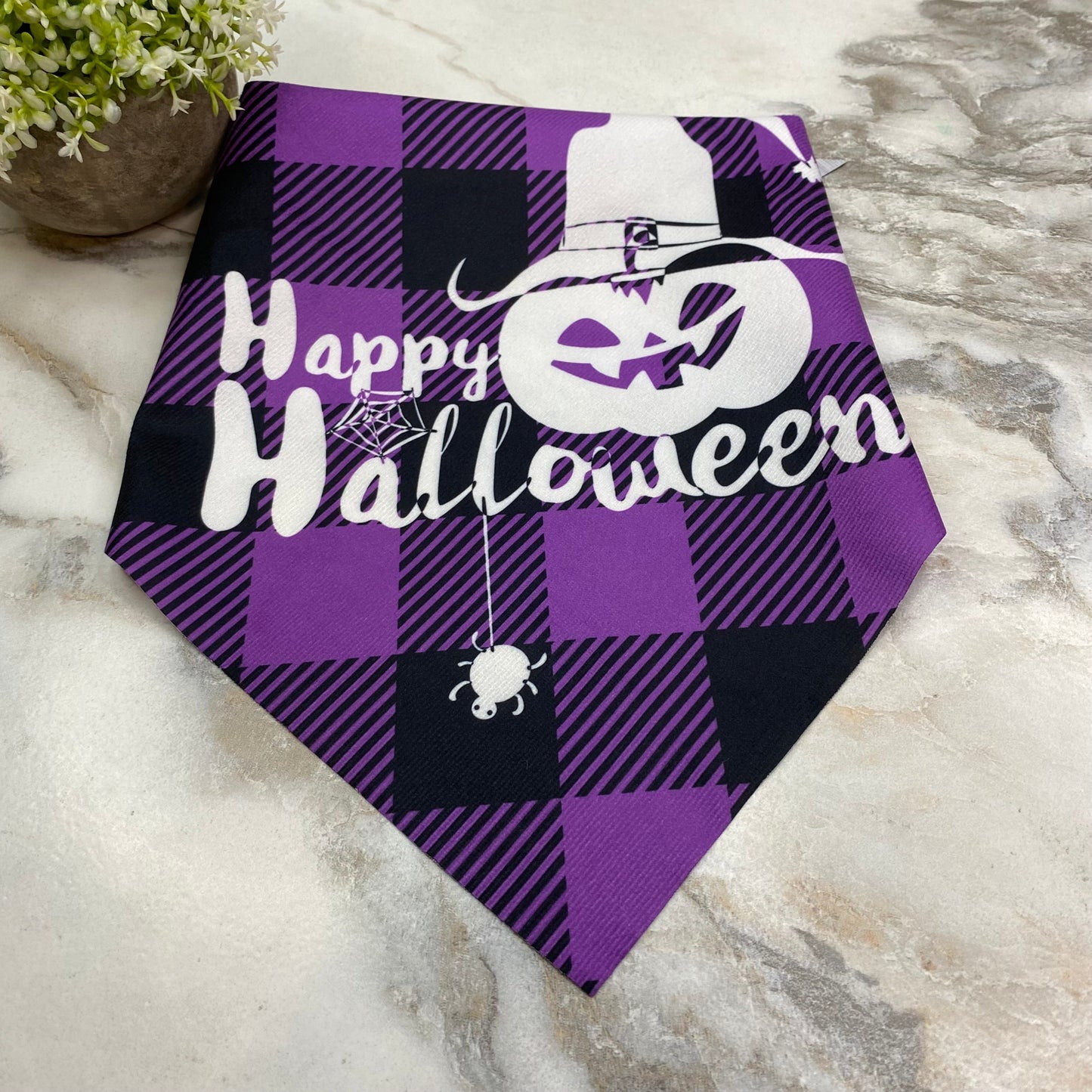 Dog Bandana - Halloween - Happy Halloween Pumpkin Witch Hat