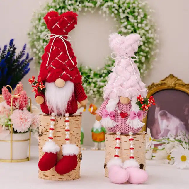 Gnome - Valentine #11 - Red & Pink Long Legs - PREORDER 12/12-12/15