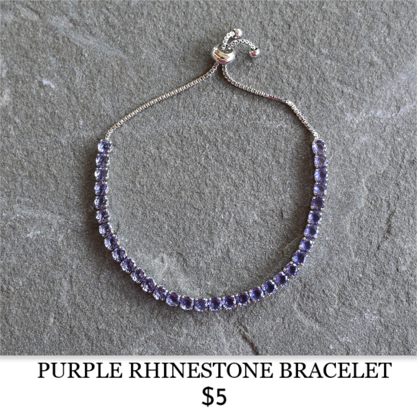 PURPLE RHINESTONE BRACELET